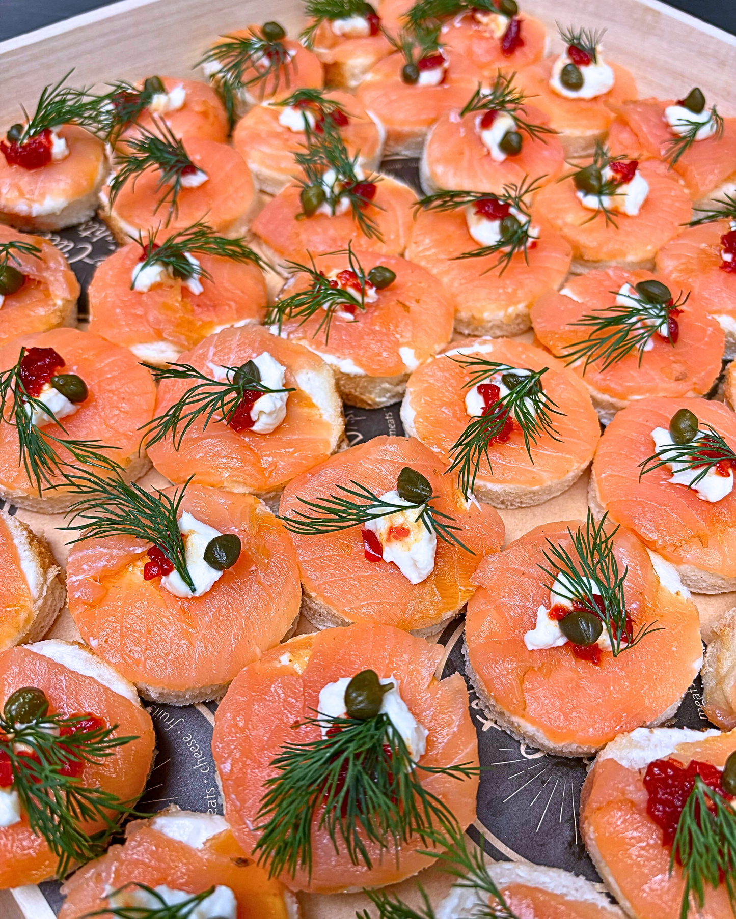 Smoked Salmon Tea Sandwich Bites Platter