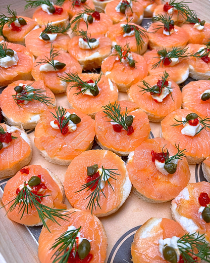 Smoked Salmon Tea Sandwich Bites Platter
