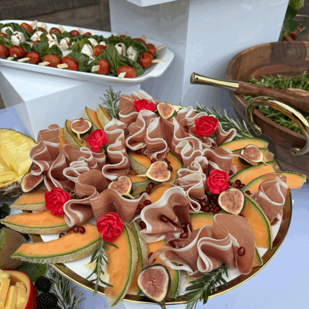 charcuterie board featuring a combination of savory and sweet elements